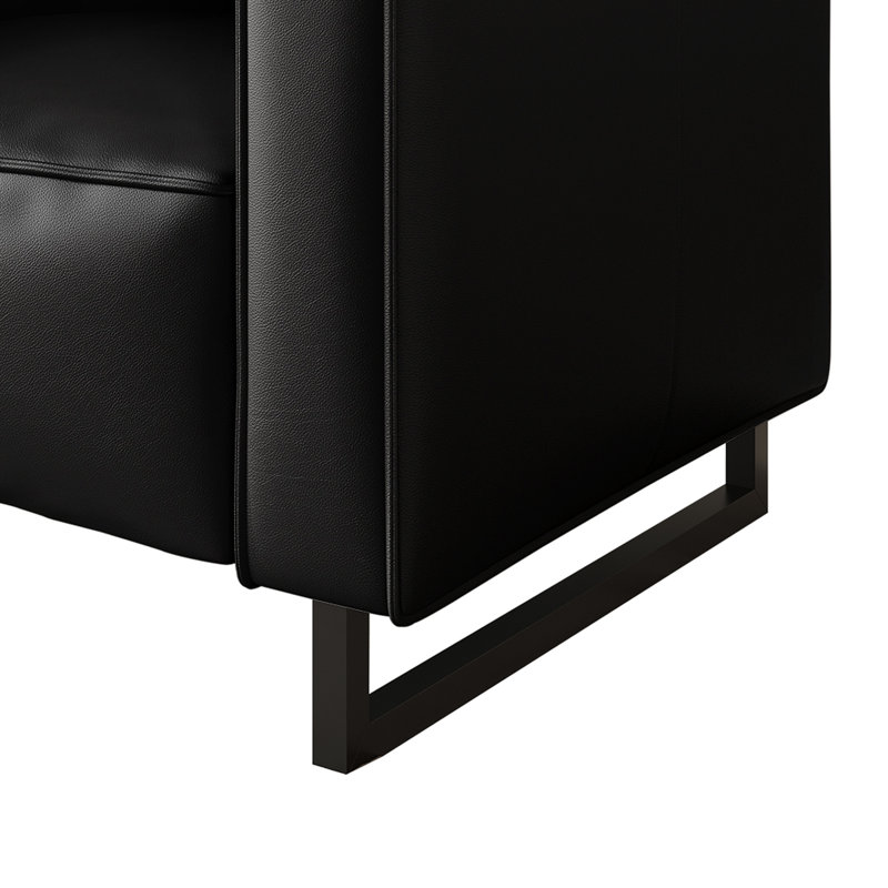 PU Leather Upholstered Accent Chair, Black