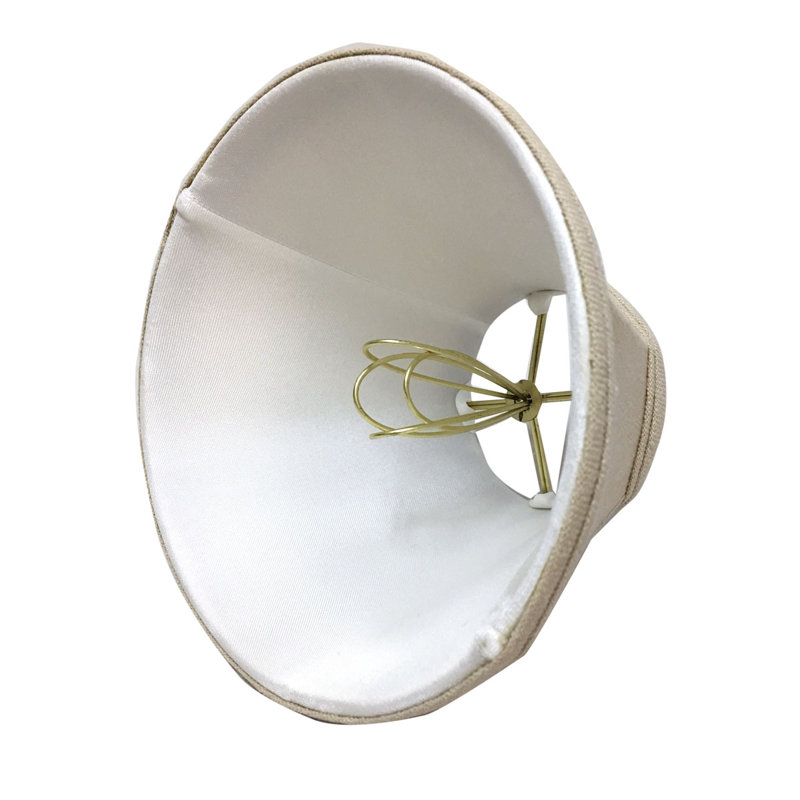 abat-jour en lin de style candélabre H 4,25 po (attache) en beige