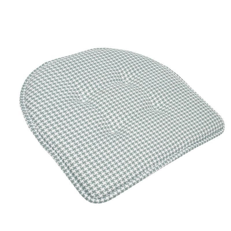 Pistachio Houndstooth Memory Foam U-Shaped Dining Chair Cushions, Set of 4