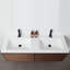 Wilibald 60 po L x 20 po P 3 tiroirs Meuble-lavabo avec évier double et Comptoir en Surface solide blanc brillante