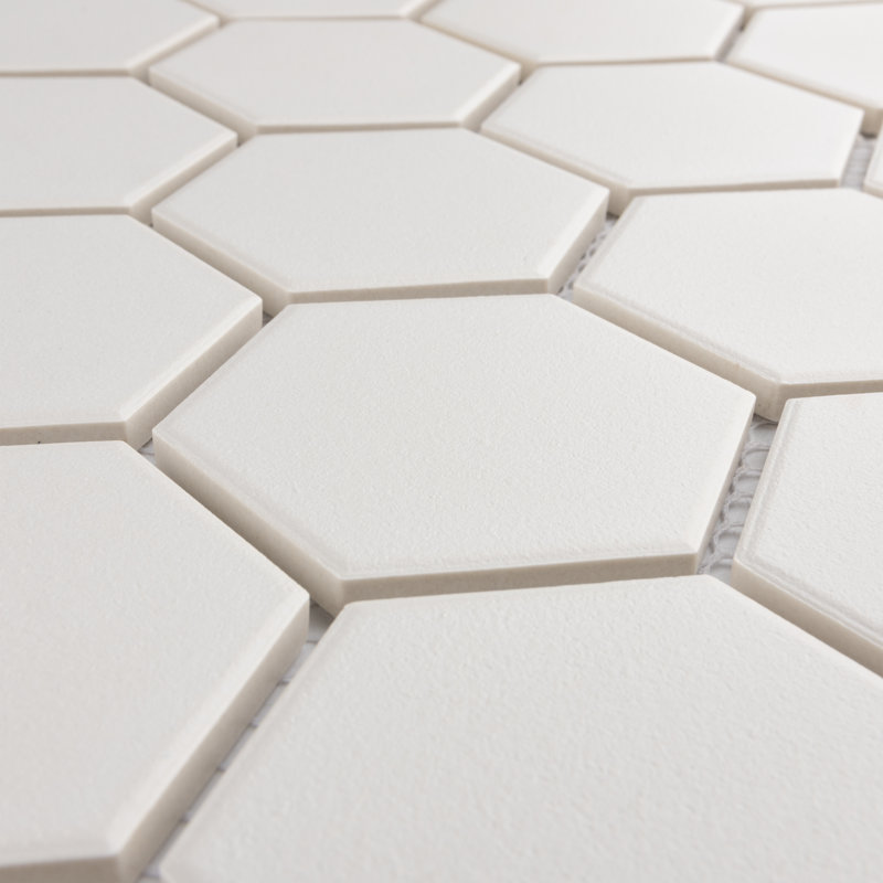 Gotham Hex 2" X 2" Porcelain Honeycomb Mosaic Wall & Floor Tile, White