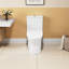 Une toilette en céramique, blanche, allongée de 1,1 / 1,6 po, hauteur confortable, et siège en céramique à fermeture en douceur T039wt, résilient