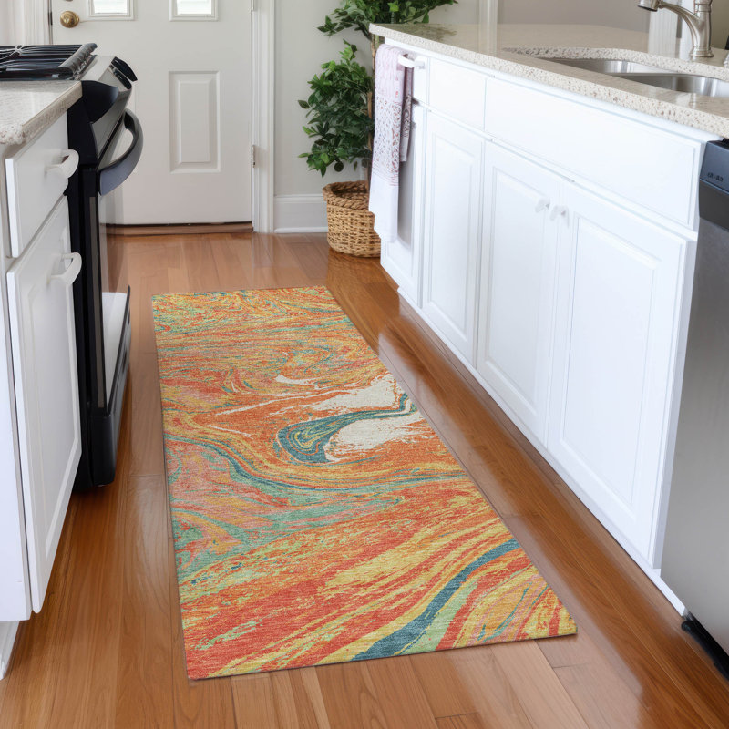 Premium Machine Washable Cossette AMF1061 Abstract Rug, Runner 2'3" x 7'6"