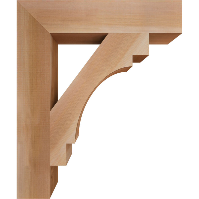 3 1/2"W x 20"D x 24"H Merced Block Smooth Bracket, Western Red Cedar, 24" H x 4" W x 20" D, Western Red Cedar (Smooth)