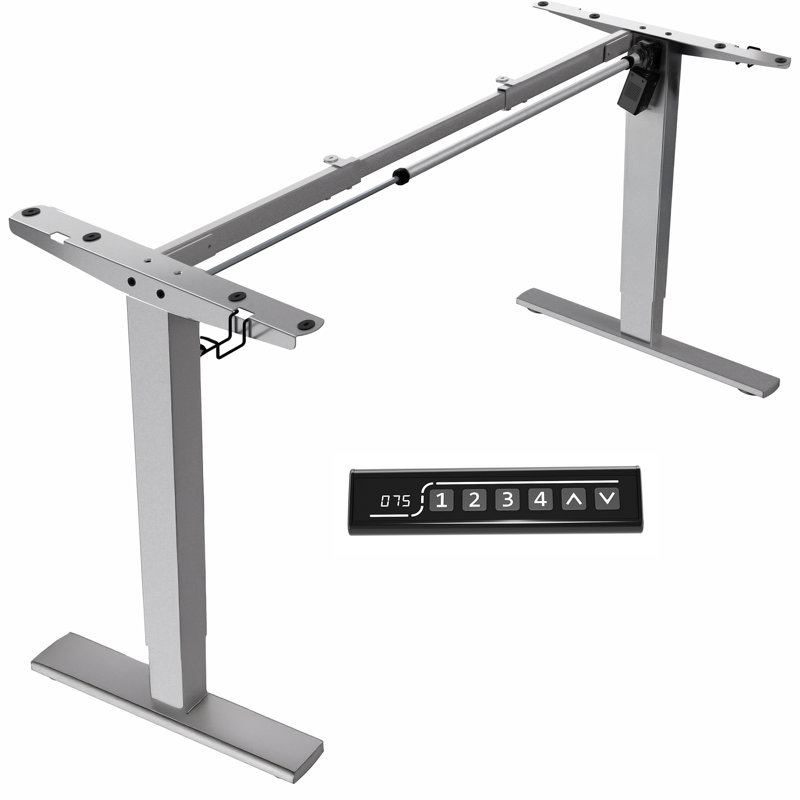 Electric Single Motor Desk Frame (Top Not Included), Gray