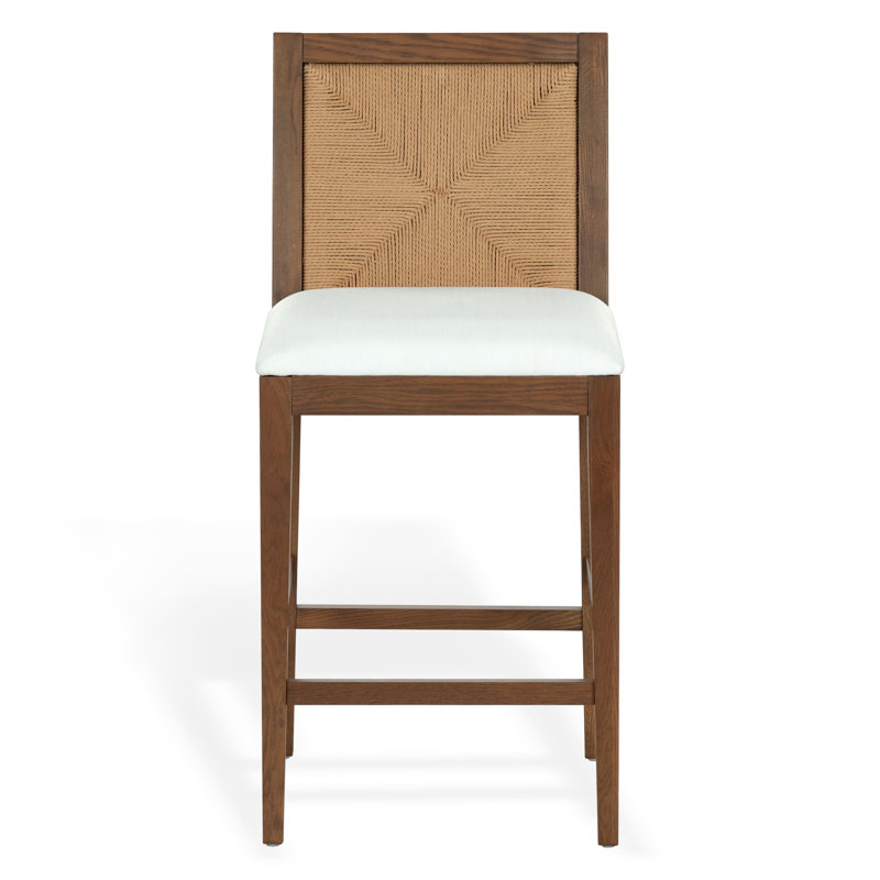 Tabouret de comptoir tissé Emilio, Walnut / Natural