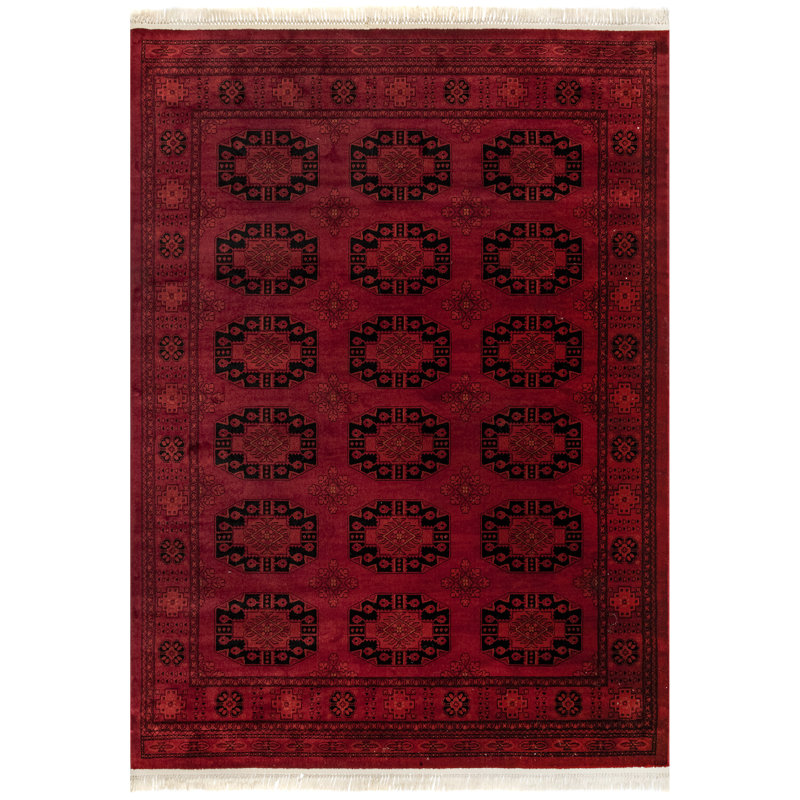 Fernon Oriental/Persian Area Rug for Living Room Bedroom Dining Room Kitchen, Red/Ivory, Rectangle 8' x 10'
