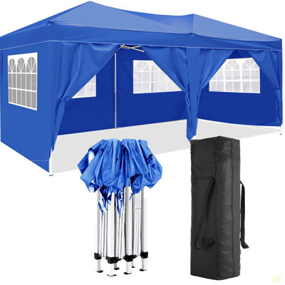 10'X20' Folding Canopy With 6 Removable Sidewalls Outdoor Event Shelter UPF 50+ Gazebo Portable Tents For Parties Beach Camping Wedding EZ Pop Up Cano