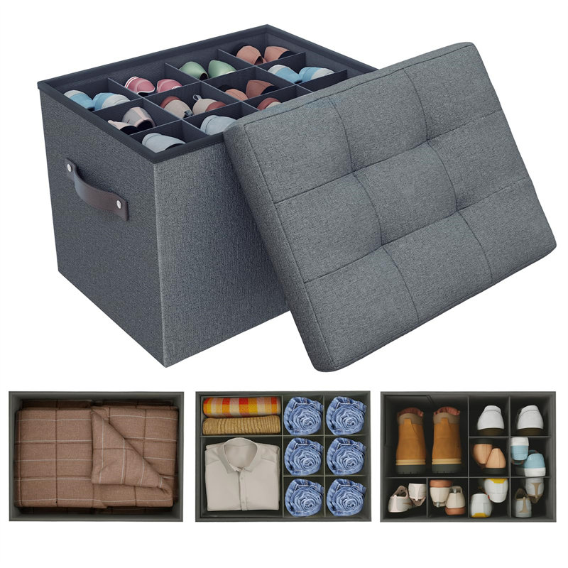 43cm Wide Solid Colour Footstool Ottoman