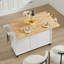 Îlot de cuisine avec comptoir à abattant, chariot d'îlot de cuisine, table d'îlot de cuisine avec porte de grange-988373636