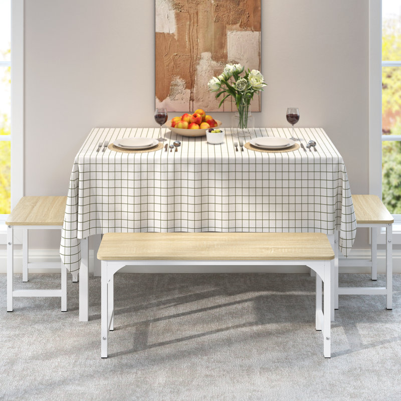 Chaises de salle à manger modernes (3 pièces), Blanc, Hêtre