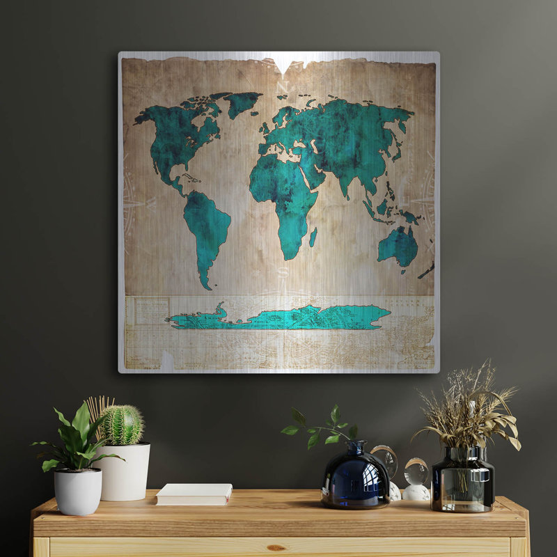 «Sea Map I» par Lightbox Journal, H 24 po x l 24 po