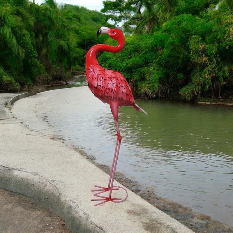 Flamingo No Additional Durability Metal Garden Statue