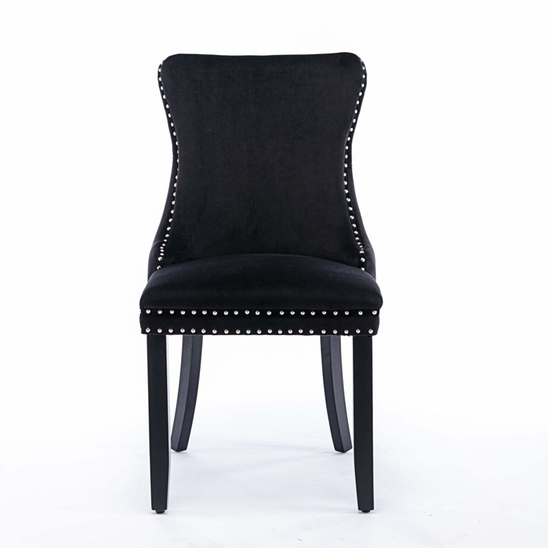 Madra 27.4'' Wide Tufted Velvet Side Chair, Black, Black Velvet