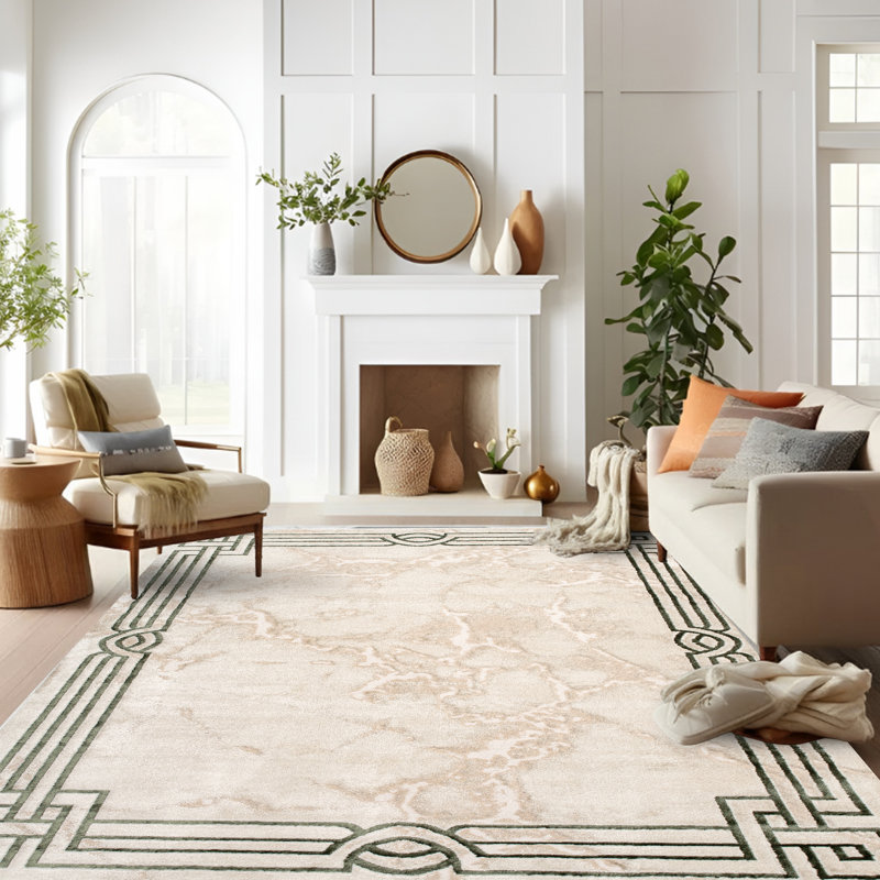 Monaco Series Abrstract Black/Gray/Ivory/Beige Area Rug, Rectangle 7'9" x 10'2"