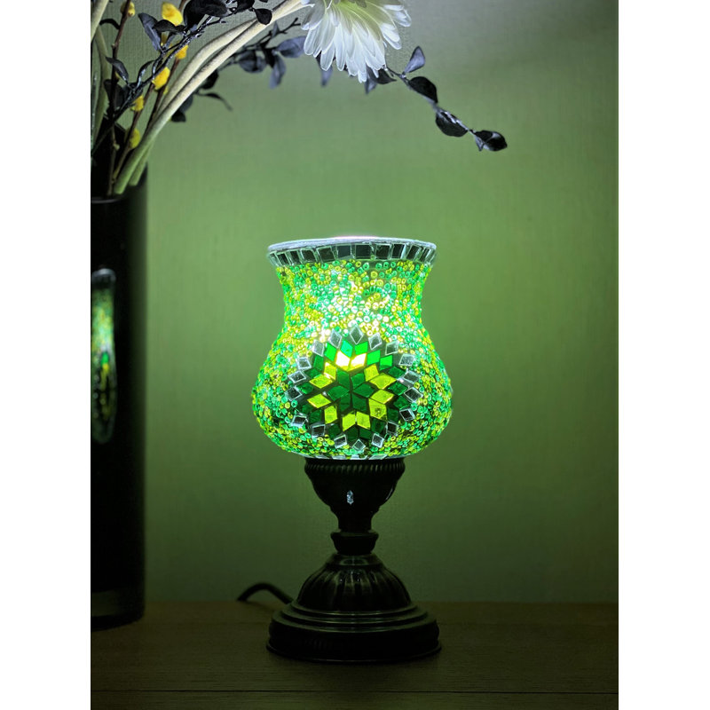 Halstad 33Cm Bronze Table Lamp, Green