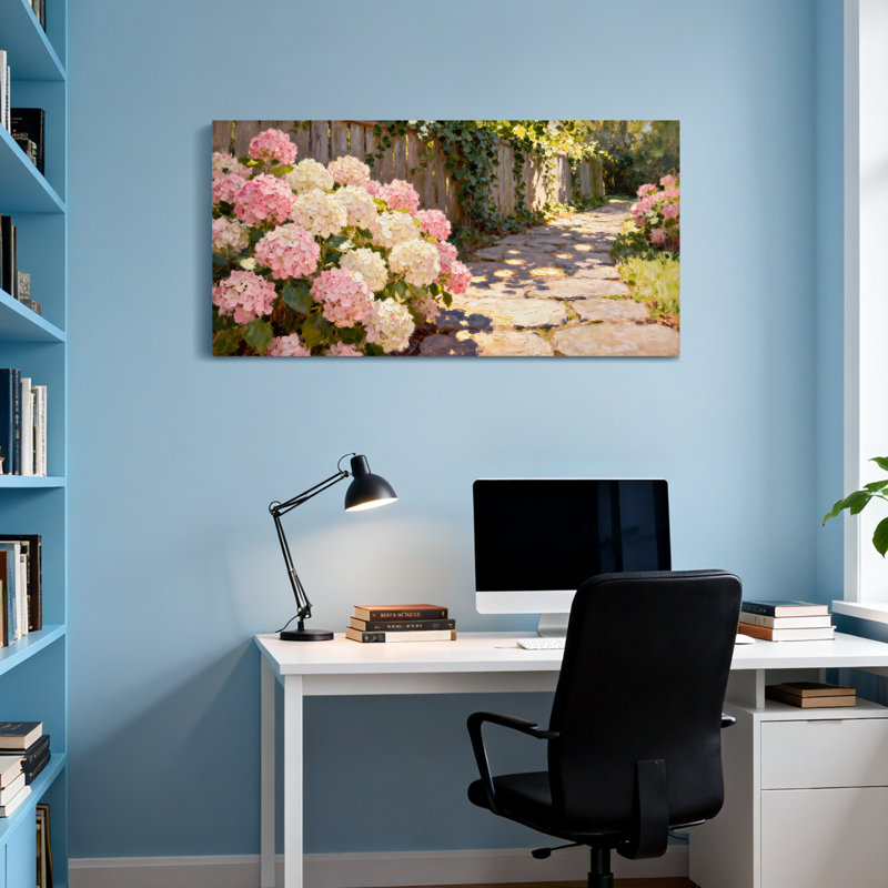 Chemin de jardin floral avec plantes et fleurs, H 24 po x l 48 po
