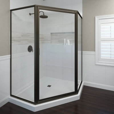 Deluxe 65'' W 65.125'' H Framed Neo-angle Reversible Shower Enclosure