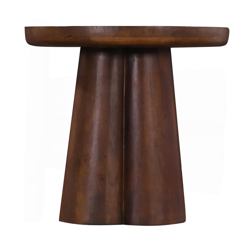 20 po Table d'appoint / de table ronde à piédestal rond en bois massif