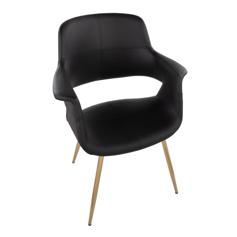 Fauteuil rembourré, Noir, Or