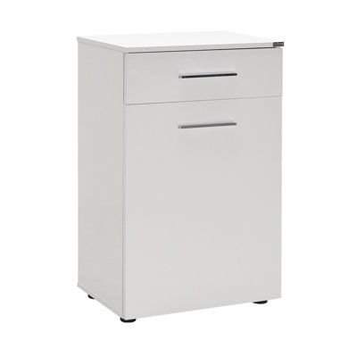 Elegant Multi-Purpose Cabinet, White, 20.5 x 32.7 x 15.0 inches | Coated Particle Board, Thickness: 0.6 inches | Features 1 Drawer, Wall-Mountable, Modern Design for Home & Office Use