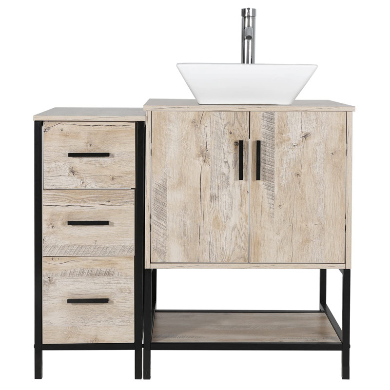 Ensemble de meuble-lavabo simple 36 po Conrado, Chêne, Chêne