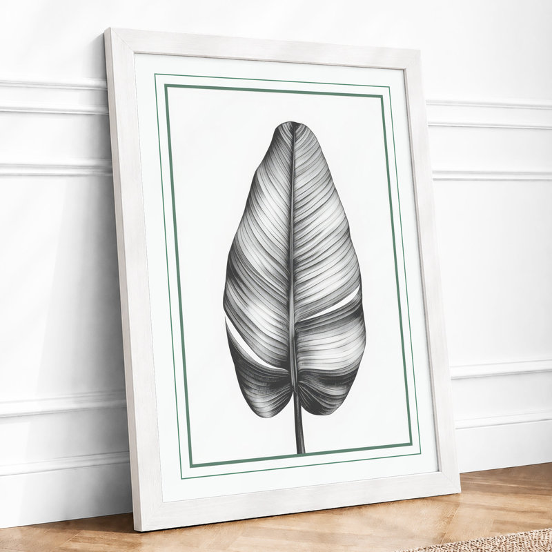 Single Stem In Black Botanical - Print, A1 - 84.1 x 59.4 cm, White