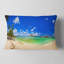 Photographie de paysage, plage tropicale avec coussin lombaire