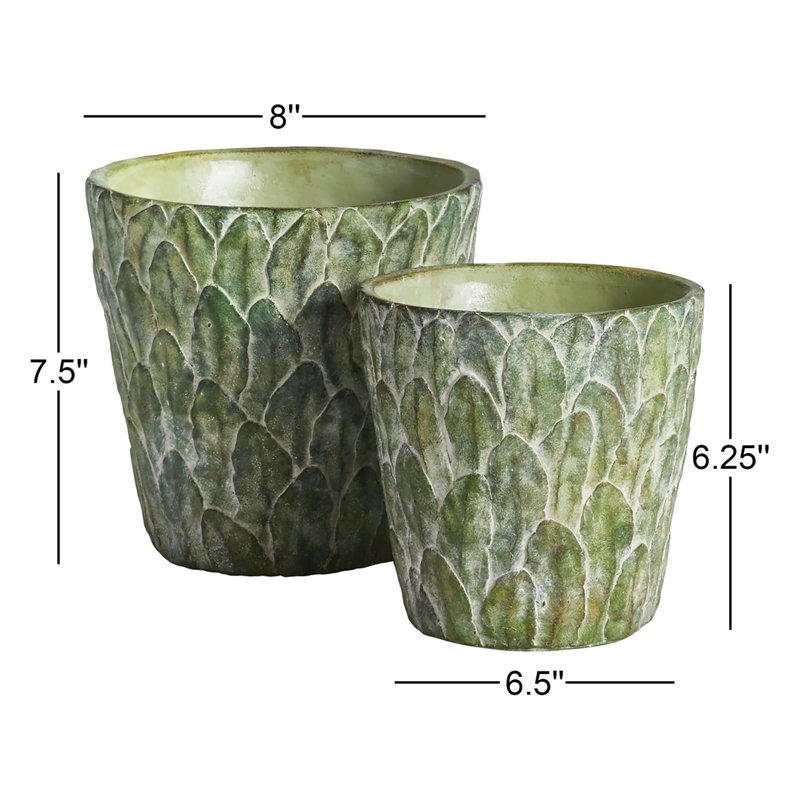Ensemble de pots à fleurs en béton 2 pièces Fino