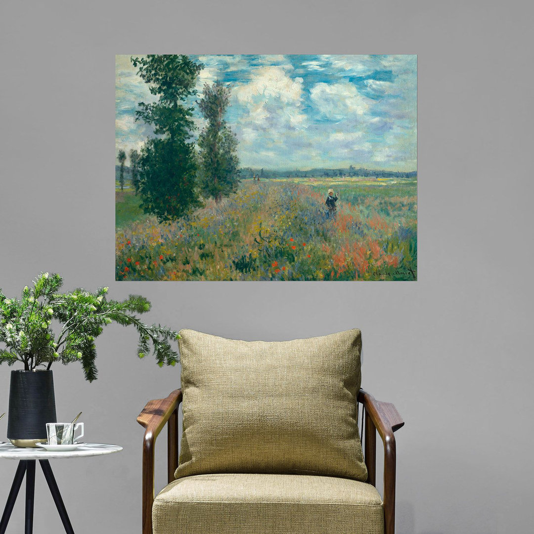 Wandbild Poppy Fields Near Argenteuil von Claude Monet