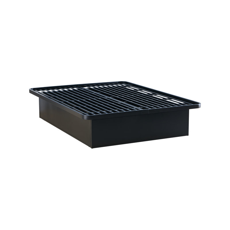 16" Premium Heavy Metal Platform Bed Frame with Metal Supports for Maximum Durability in Black, Full
