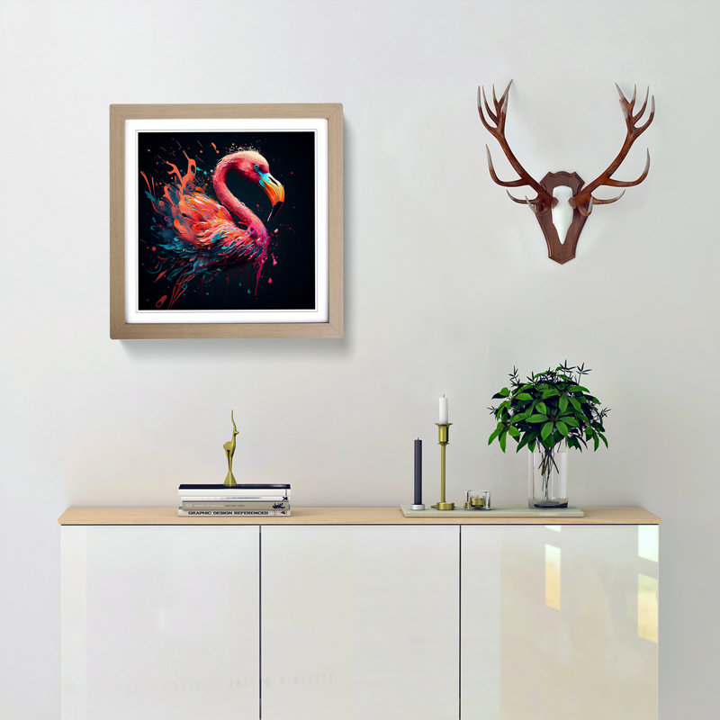 1 Piece Single Picture Frame Wall Art, Oak