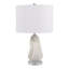 Lampe de table moderne pour table de chevet ou bureau - base sculpturale décorative pour table de salon ou petite chambre - 22 po, ivoire et blanc