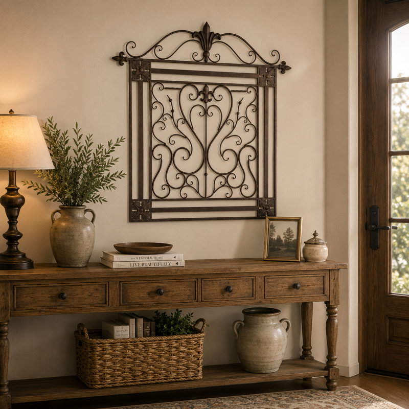 Estate Scroll Iron Wall Panel