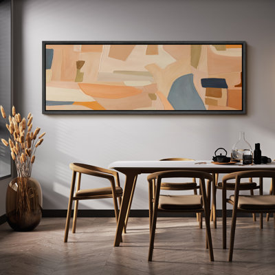Abstract Muted Orange Minimalist Modern Boho Decor Extra Large Picture Framed Canvas Print Wall Art