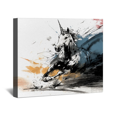 Dynamic Unicorn Illustration Canvas Gallery Wrap in Many Sizes