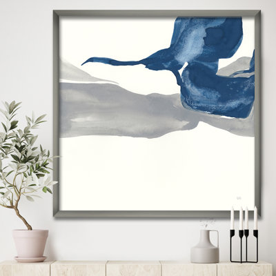 " Gouache Sapphire On Gray IV "
