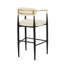 2 en cuir brun moderne beige, structure en fer, H 42 po moderne (2) P 20,88 po x l 22,73 po