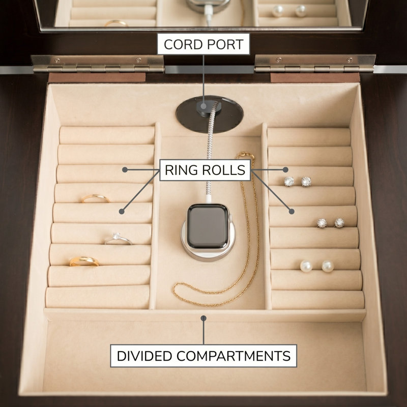 Armoire à bijoux autoportante Machele, Espresso