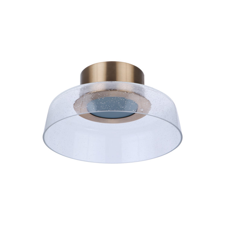 Plafonnier semi-encastré 1 lumière DEL Talisha, Laiton, H 6 po x l 12,5 po x P 12,5 po