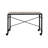 Black & Oak Writing Desk With Metal Base, 47"w X 23"d 30"h, 38lbs Weight, Industrial Design, Composite Wood, Wheels For Easy Movement