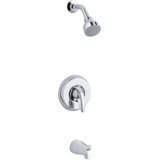 Kohler Coralais Rite-Temp Bath and Shower Valve Trim with Lever Handle, Slip-Fit Spout and 2.5 Gpm Showerhead