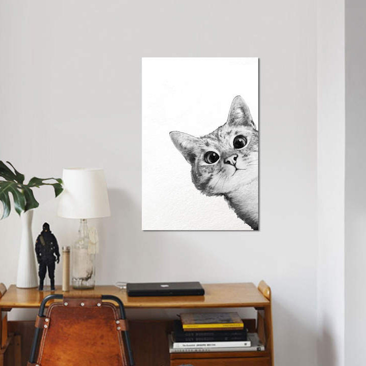 " Sneaky Cat " by Laura Graves, Wrapped Canvas, No Frame, 26" H x 18" W x 1.5" D