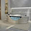 Baignoire tourbillon d'angle 59 "pour 2 personnes, baignoire à jets de luxe avec 6 jets d'hydromassage, lumières DEL de chromathérapie et système de réglage pneumatique, pompe à eau certifiée UL, égouttoir certifié UPC