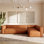 Piazza Genuine Italian Leather Corner Sectional Sofa in Saddle Tan