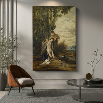 «The Martyred Saint Sebastian», toile tendue par Gustave Moreau
