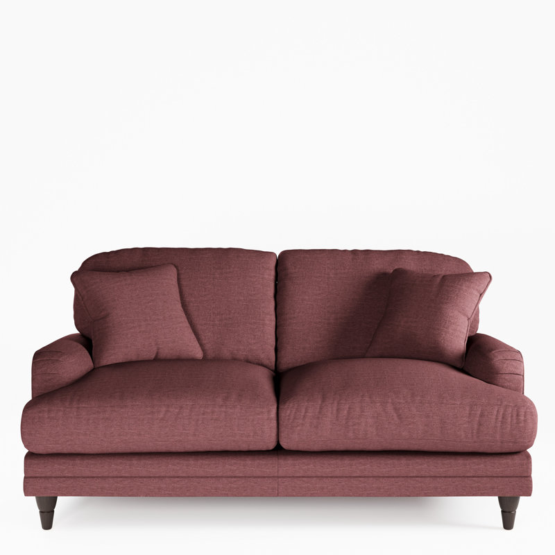 Adaku 2 Seater Sofa, Plum, Burnished Beech