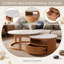 Table basse gigogne ronde 28,5 po en naturel op Plateau de table en placage de marbre blanc de luxe storage Rangement à 2 niveaux et 1 tiroir T Étagères de rangement doubles ouvertes