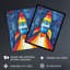 Rocket Blast Off Space Painting Colourful Wall Art Print