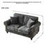 Canapé moderne gris 63 pouces avec accoudoirs arrondis, revêtement en chenille, pattes en bois et garniture cloutée, pieds solides, toucher velours doux 63 2
